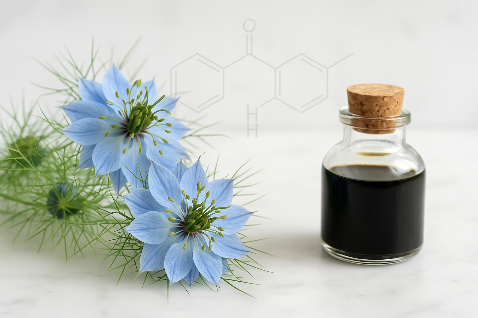 black seed oil with the nigella sativa plant