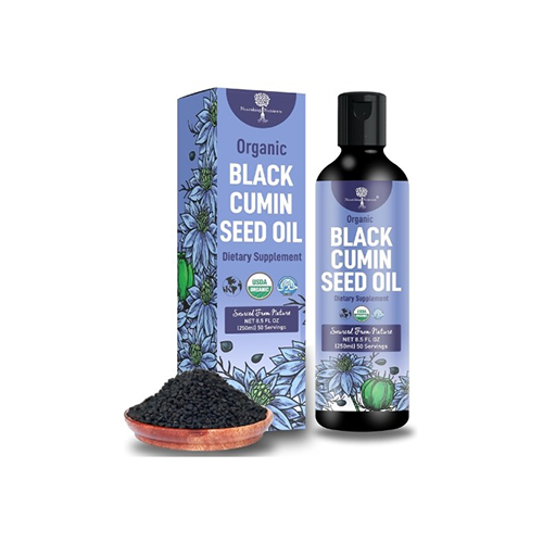 Organic Black Cumin Seed Oil, with the tested active ingredient 2-4% Thymoquinone