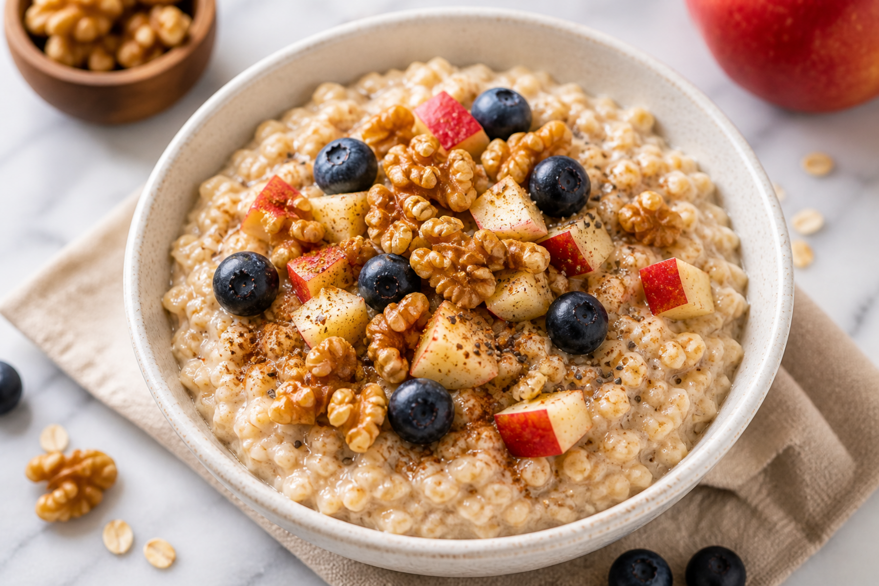  Cholesterol-Balancing Oats and Walnut Power Breakfast Bowl