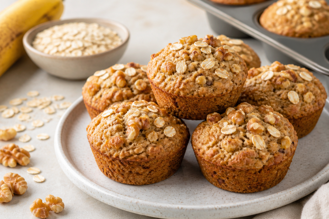 Cholesterol Balancing Oat and Walnut Power Muffins