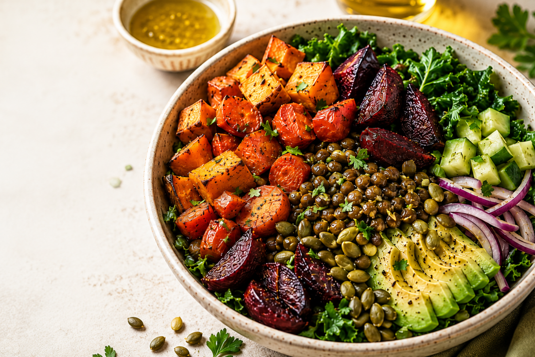 Cozy Roasted Root and Lentil Bowl for Steady, All-Day Energy