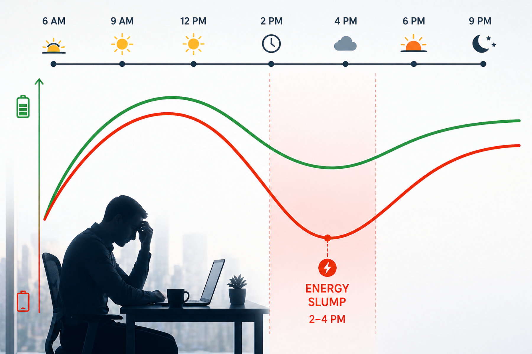 why do I crash every afternoon?  And how to fix it naturally