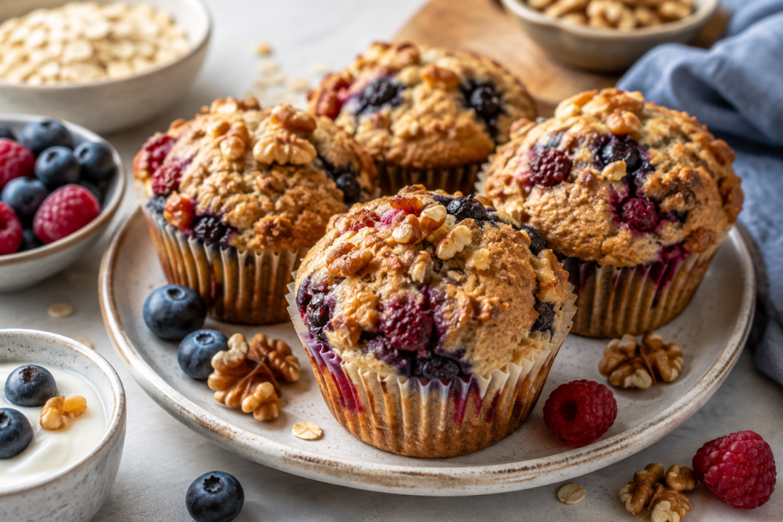 berry walnut oat muffins for mental clarity nourishing nutrients
