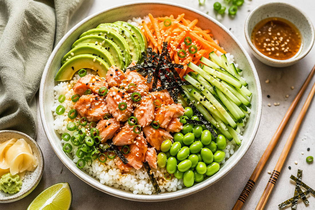 Glow up Sushi power bowl for heart health