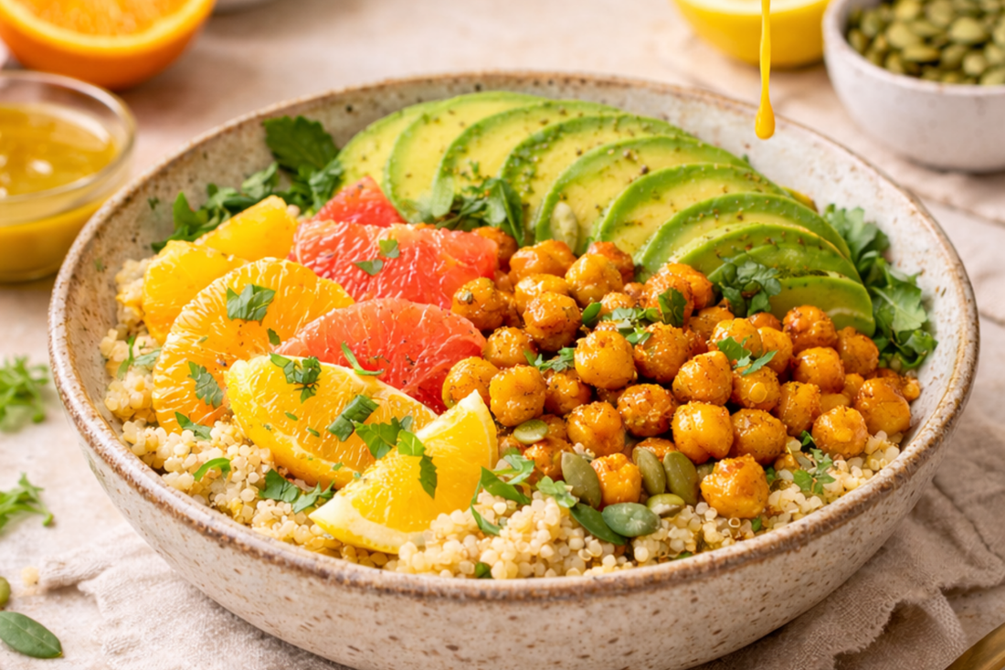 golden citrus glow bowl for natural detox