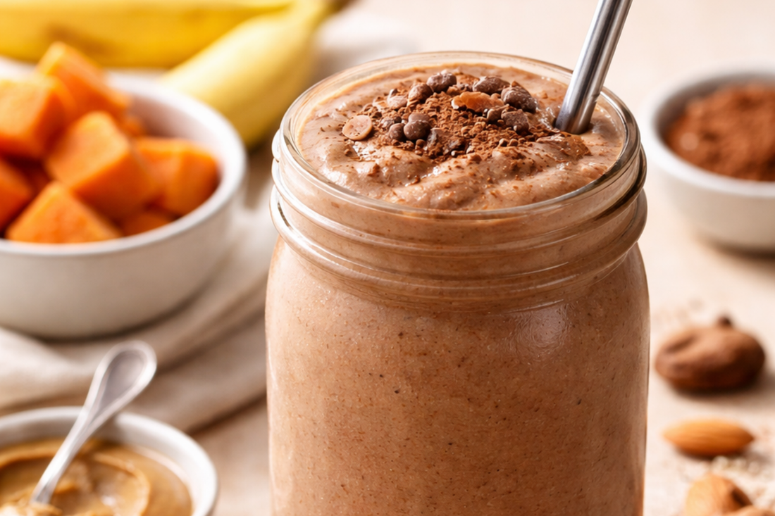 nourishing nutrients black maca chocolate recovery smoothie