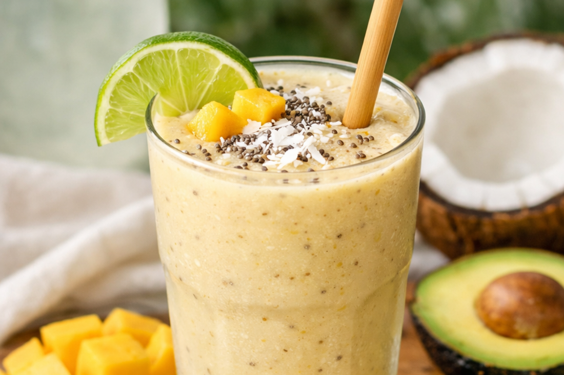 tropical glow smoothie with nourishing nutrients pearl powder