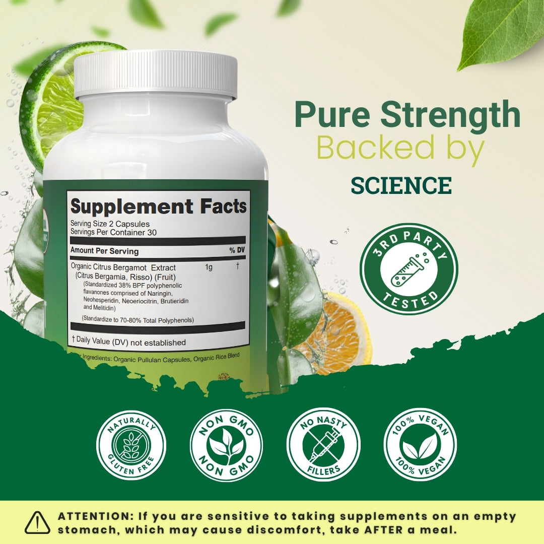 italian citru bergamot 500mg bergamot root polyphenol nutrients lipid balance organic polyphenols citrus bergamot extract 1000mg cl balance