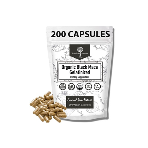 Organic Black Maca Gelatinized Capsules